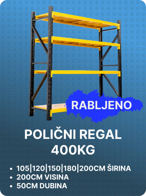 Polični regal - Nosivost 400kg - Rabljeno