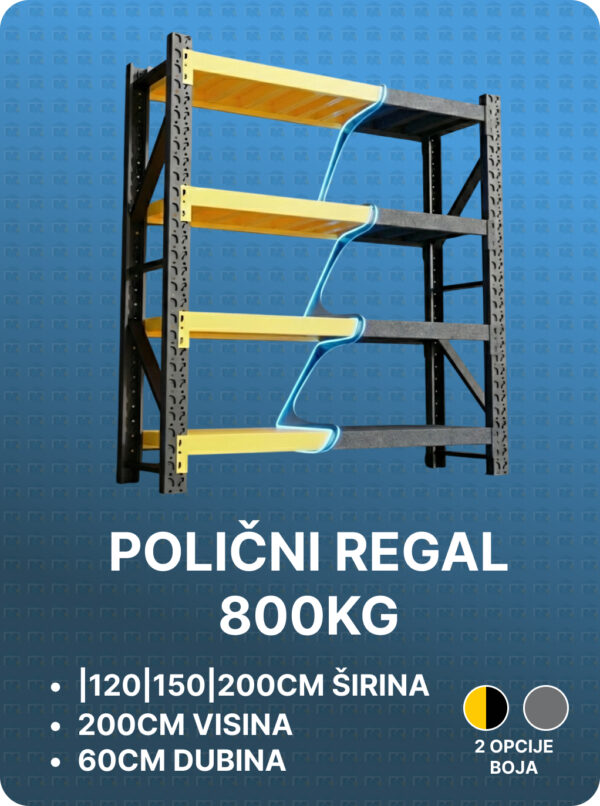 Polični regal - 800KG Nosivost