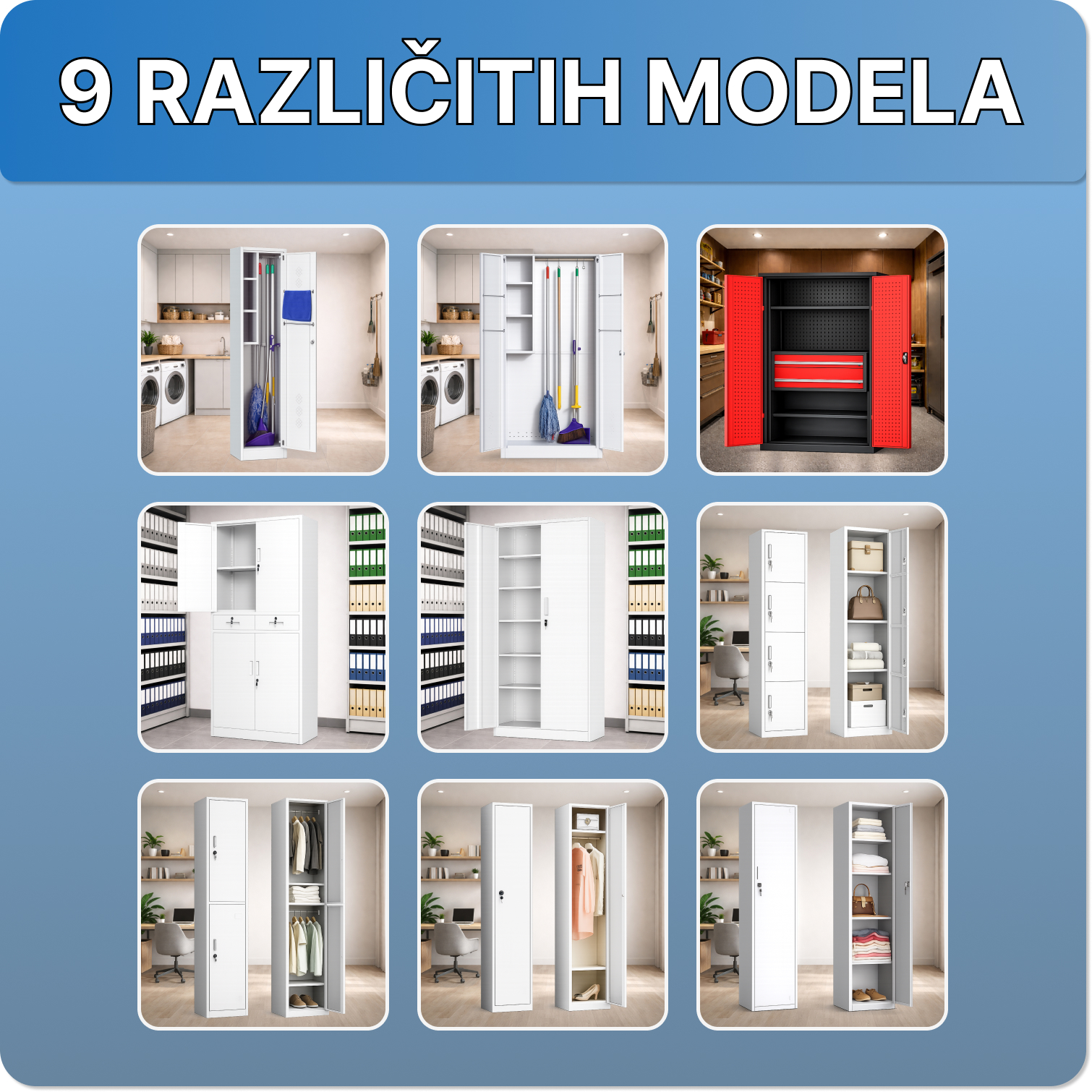 9 različitih modela metalnih ormara TopRegali