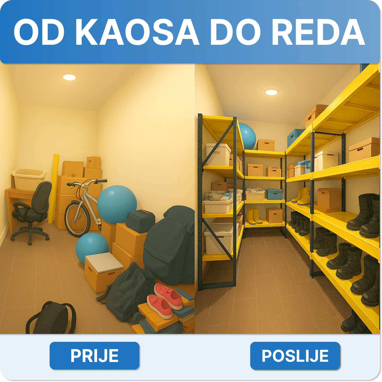 Iz kaosa u red uz sustav metalnih polica