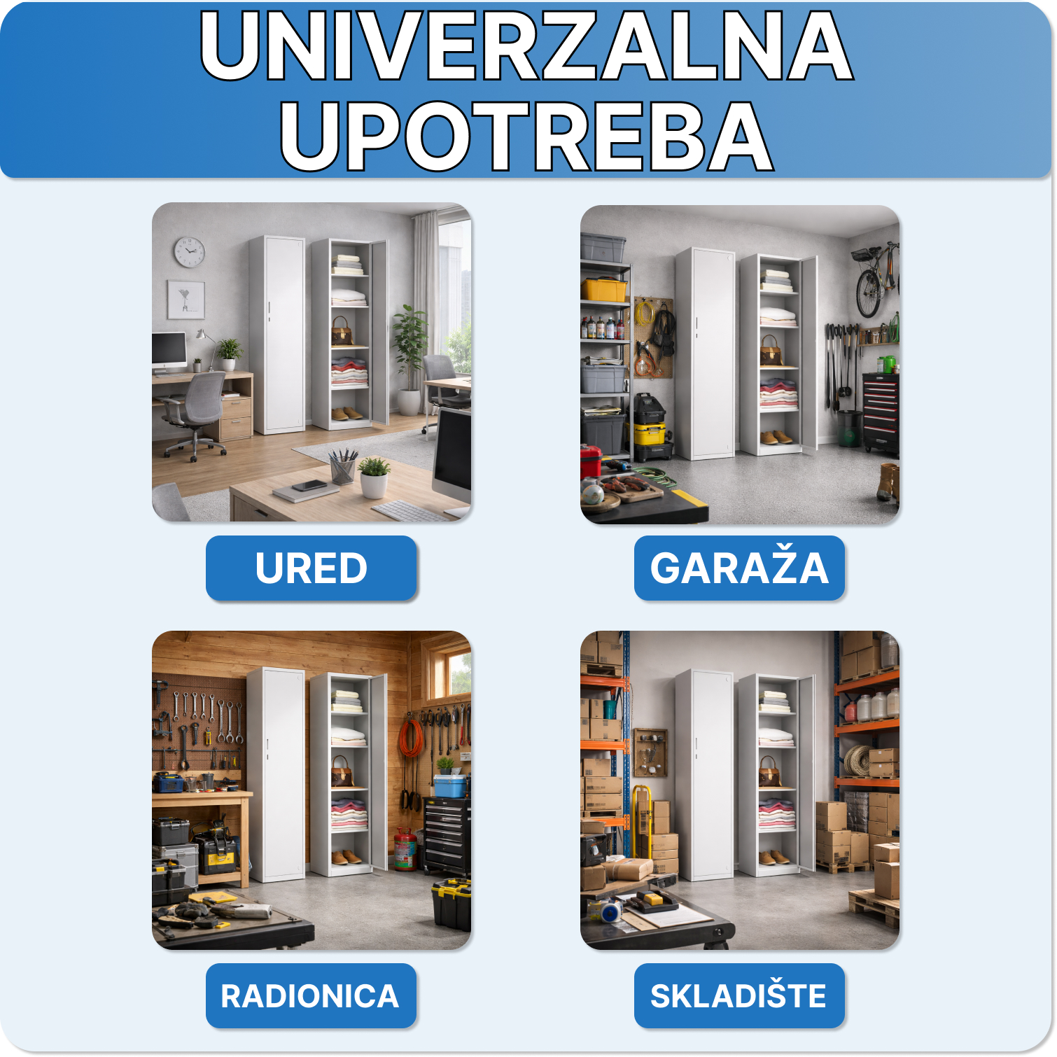 Univerzalna upotreba metalnih ormara TopRegali